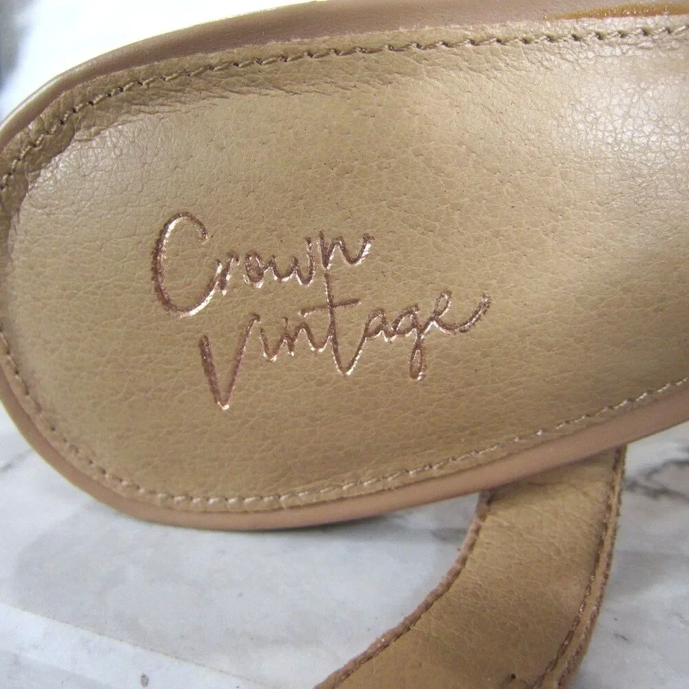 Crown Vintage Women’s Farlie Tan Heeled Platform Sandals Women's Size 9 M
